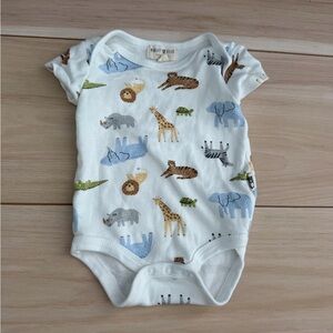 Rabbit + Bear Cream Animal Print Bodysuit